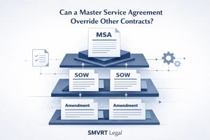 Diagram showing Master Service Agreement hierarchy and order of precedence over SOW and related contracts