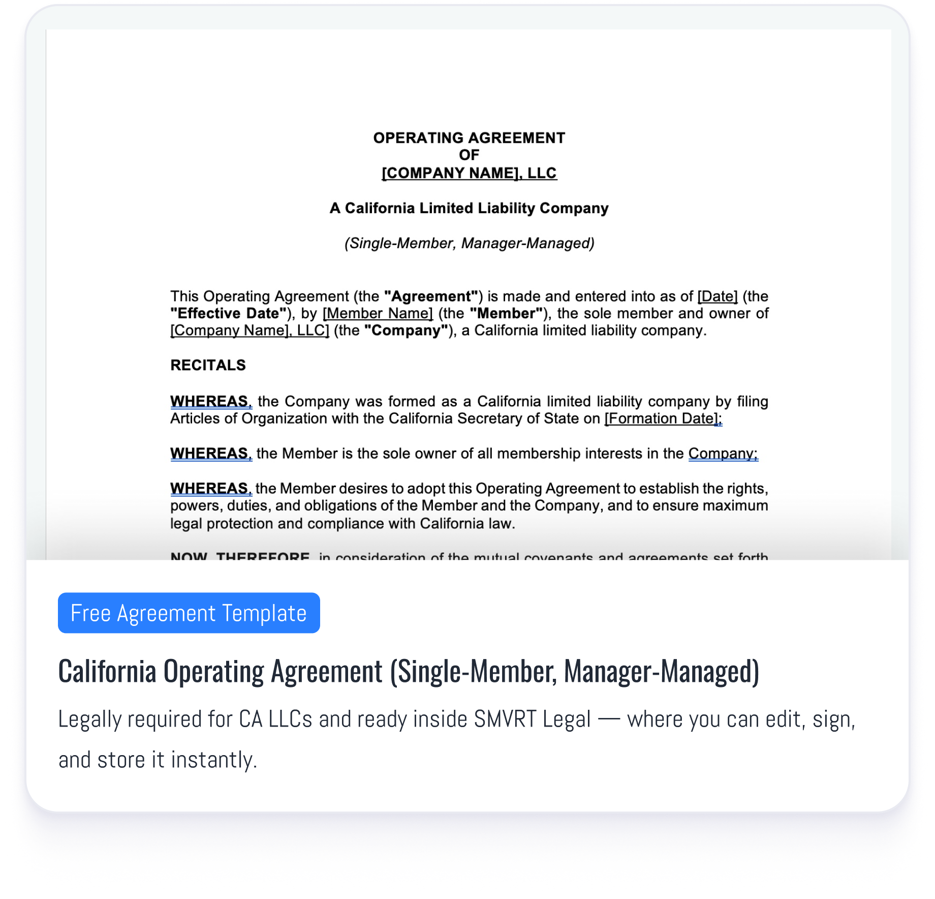 Single Member - Manager Managed Single Member - Manager Managed